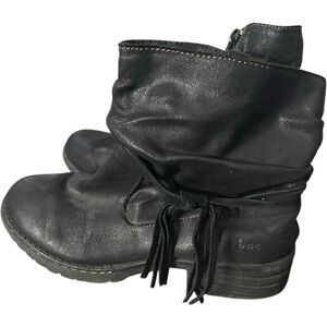 BOC Ankle Boots Suede Side Zip Black Size 8.5